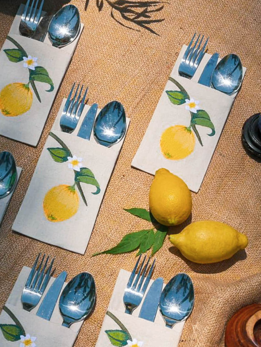Laimoon - Set of 6 Cutlery Pocket Napkins