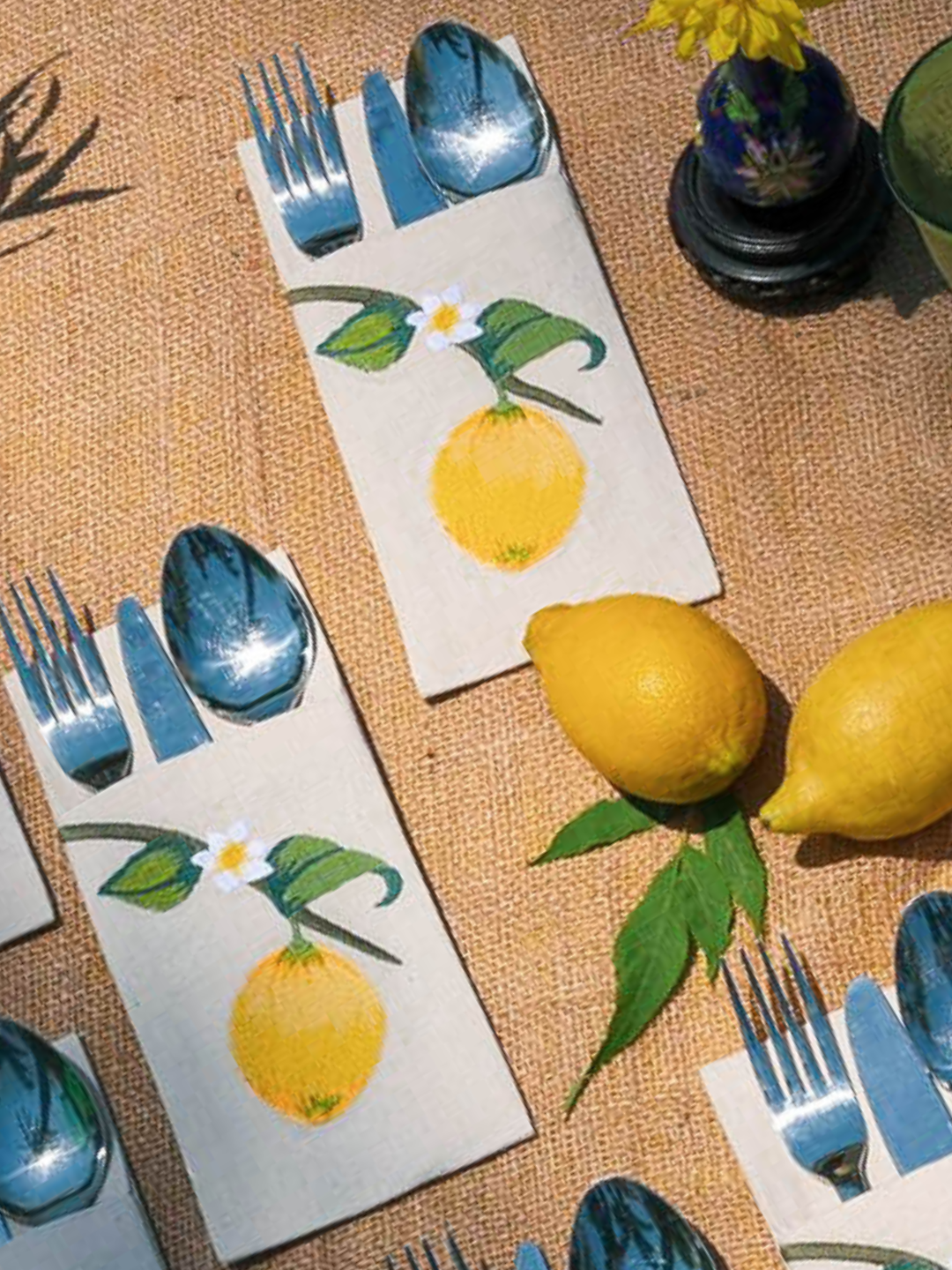 Laimoon - Set of 6 Cutlery Pocket Napkins