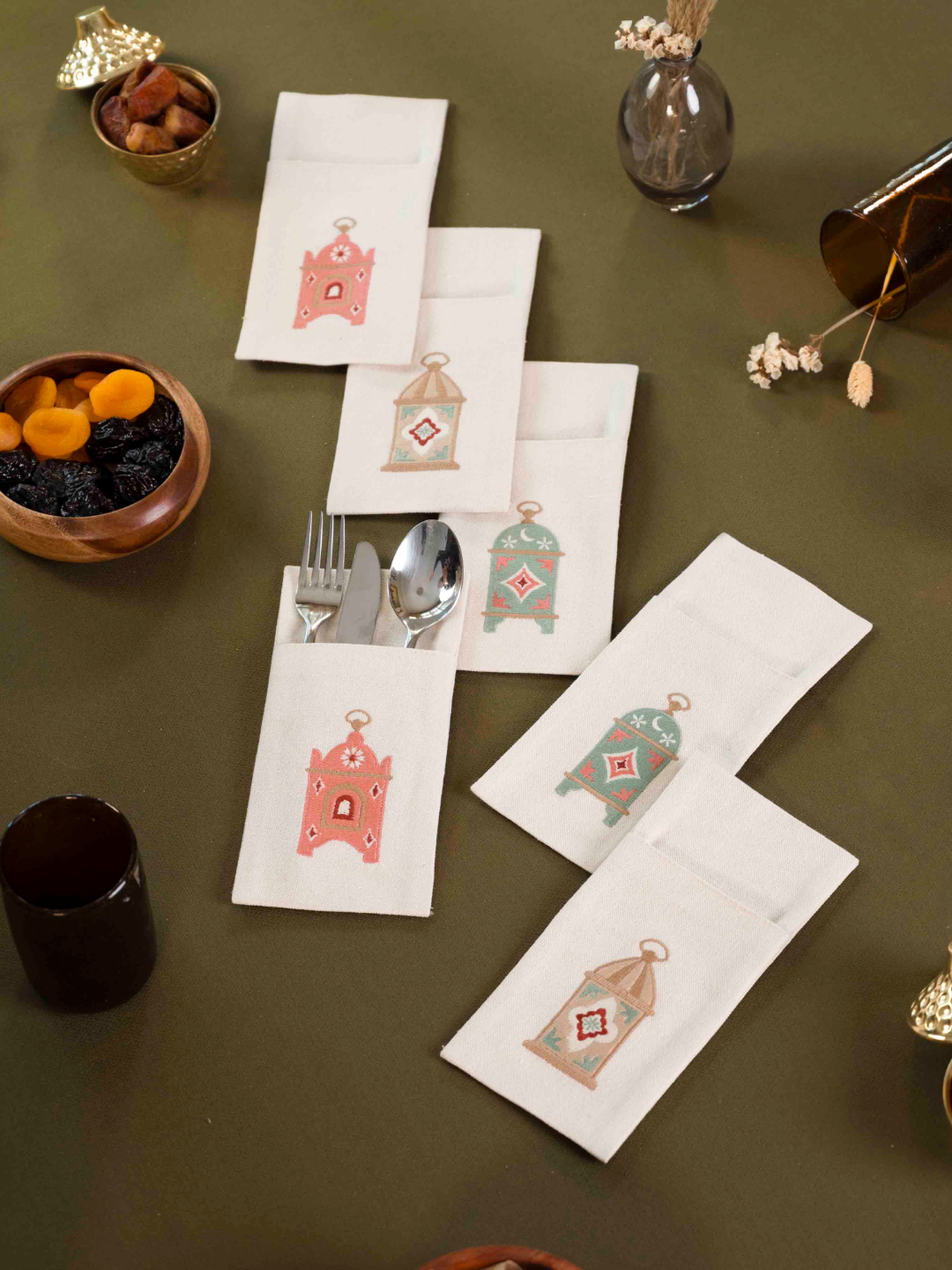 Aurora Lanterns - Set of 6 Cutlery Pocket Napkins