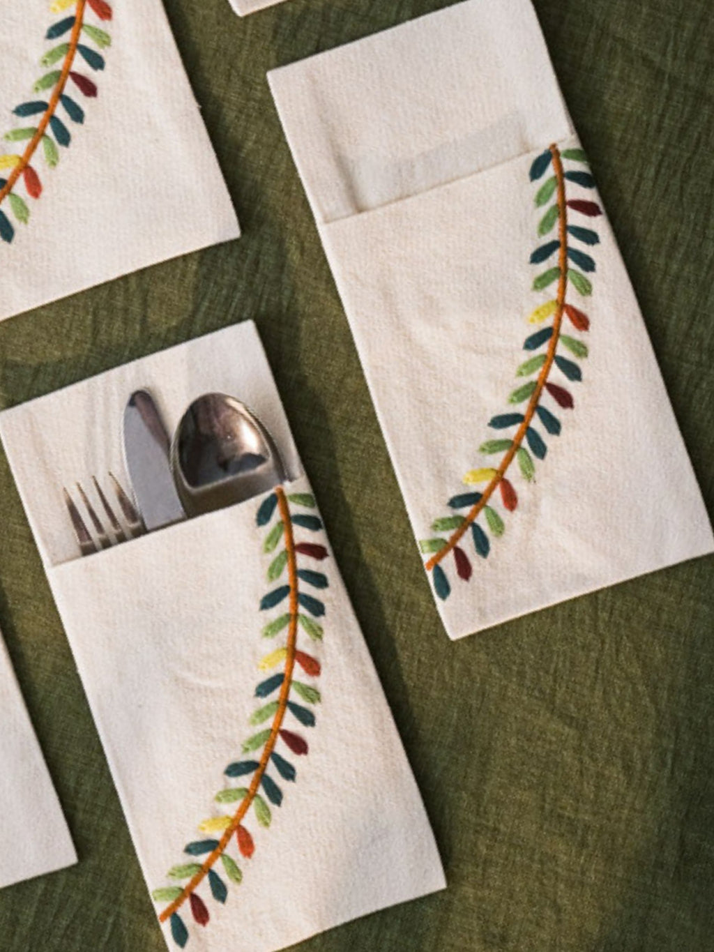 Simply Autumn - Set of 6 Pocket Cutlery Napkins