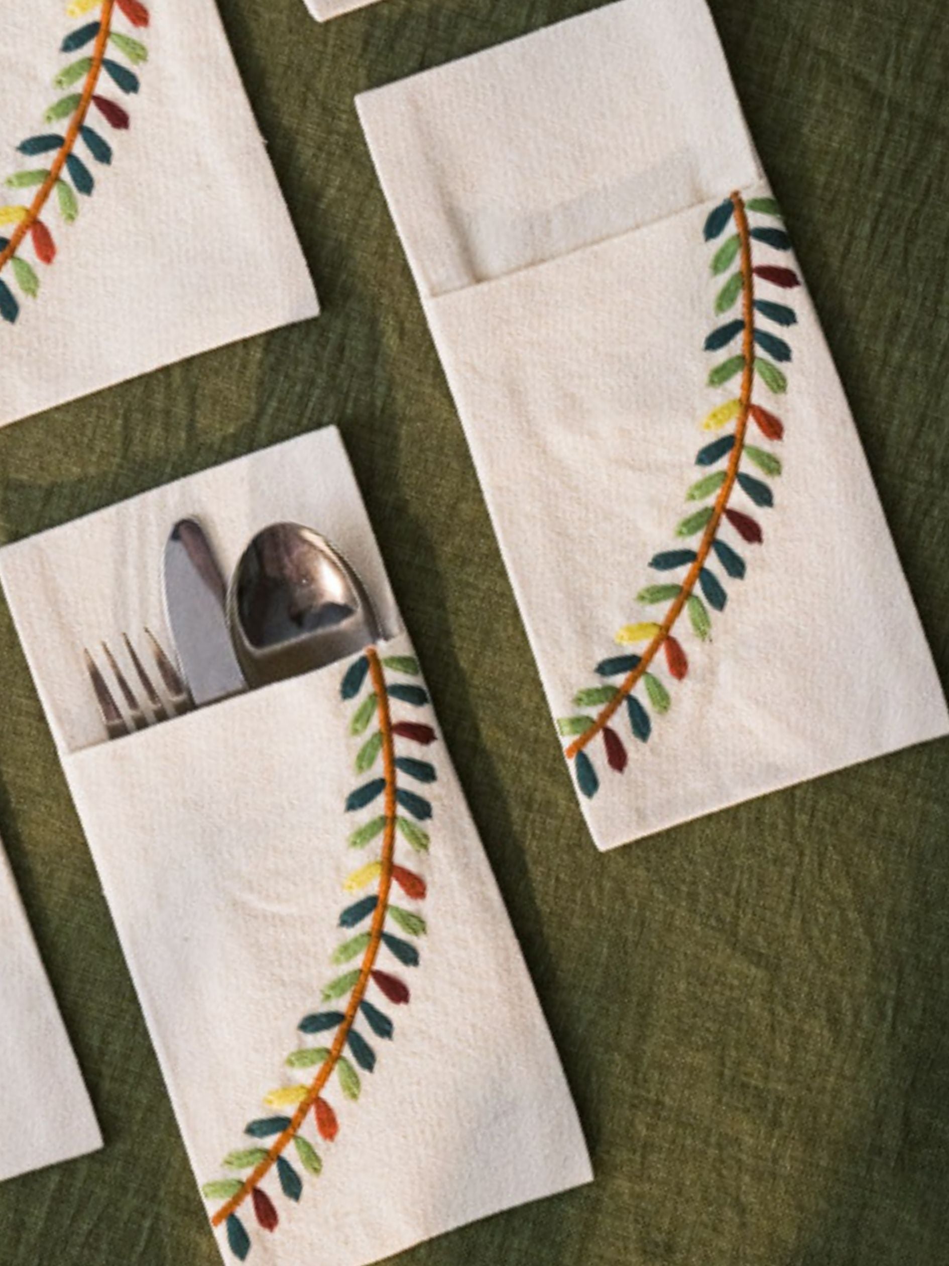 Simply Autumn - Set of 6 Pocket Cutlery Napkins
