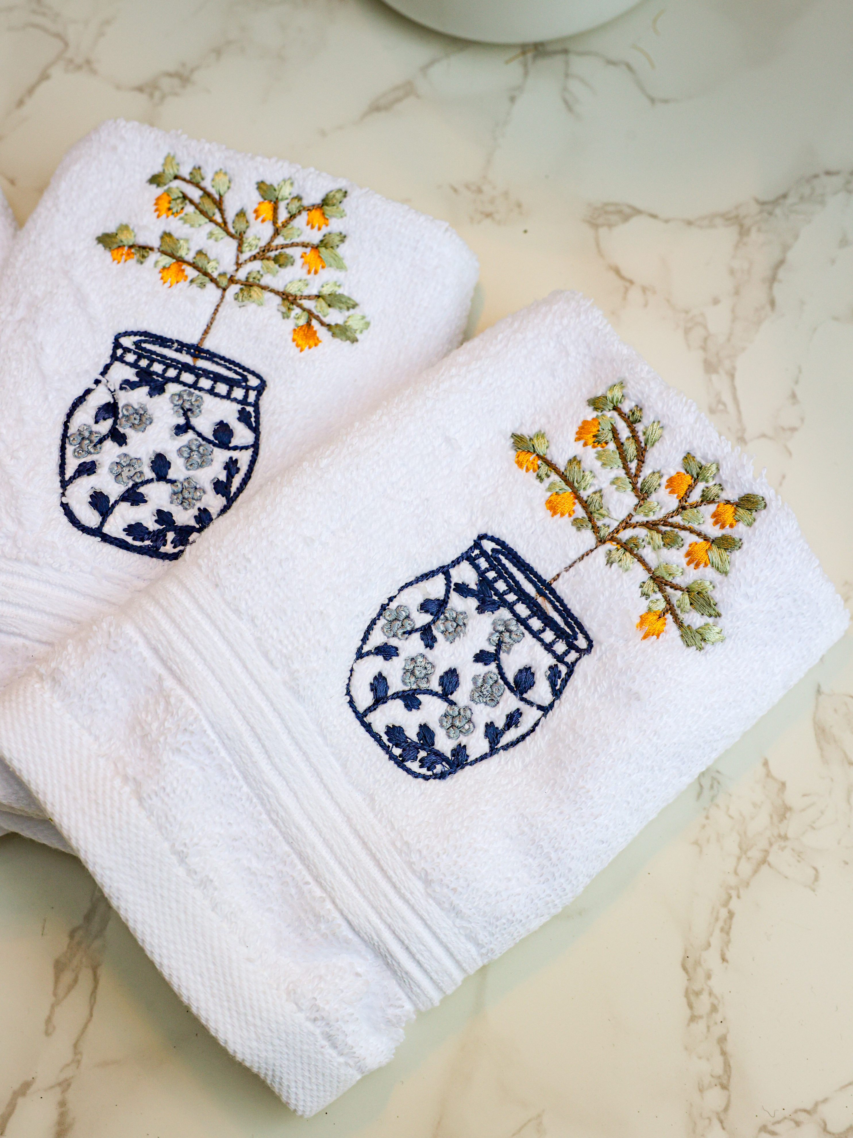 Citrus Blossoms Set - Set of 3 Wash Towels