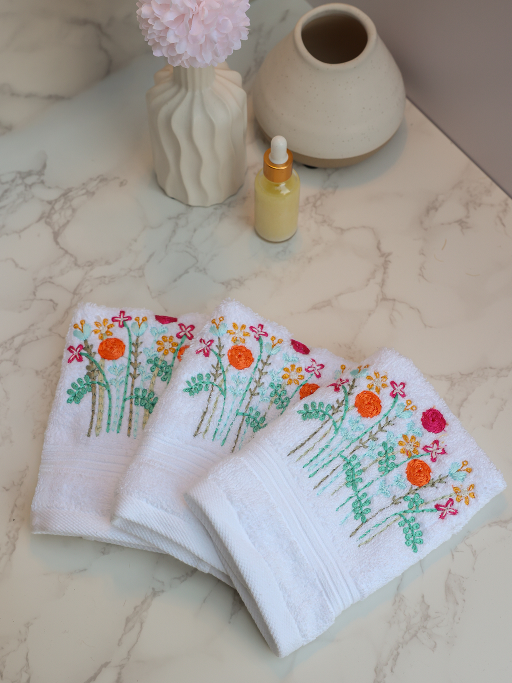 Vivid Bloom Set - Set of 3 Wash Towels