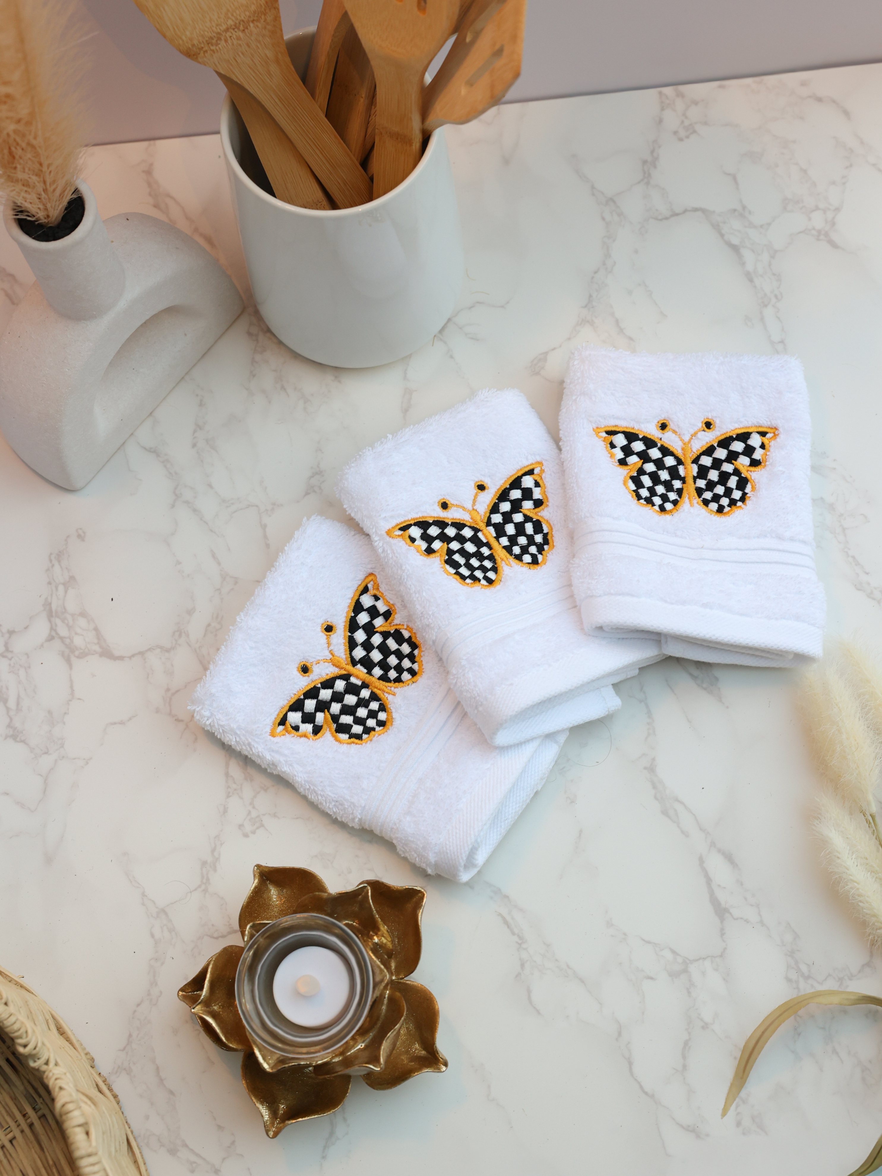 Golden Flight - Set of 3 Wash Towels