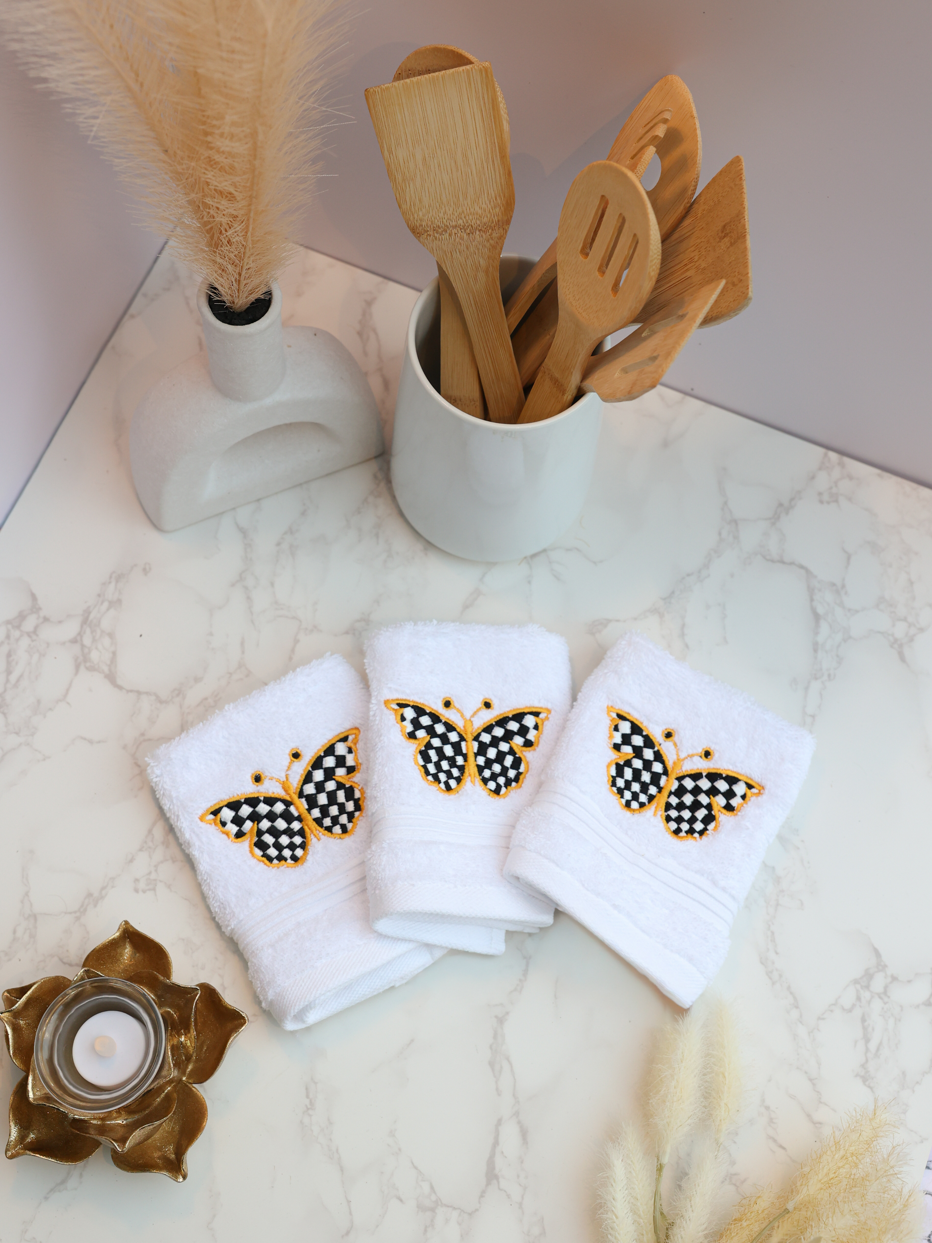 Golden Flight - Set of 3 Wash Towels