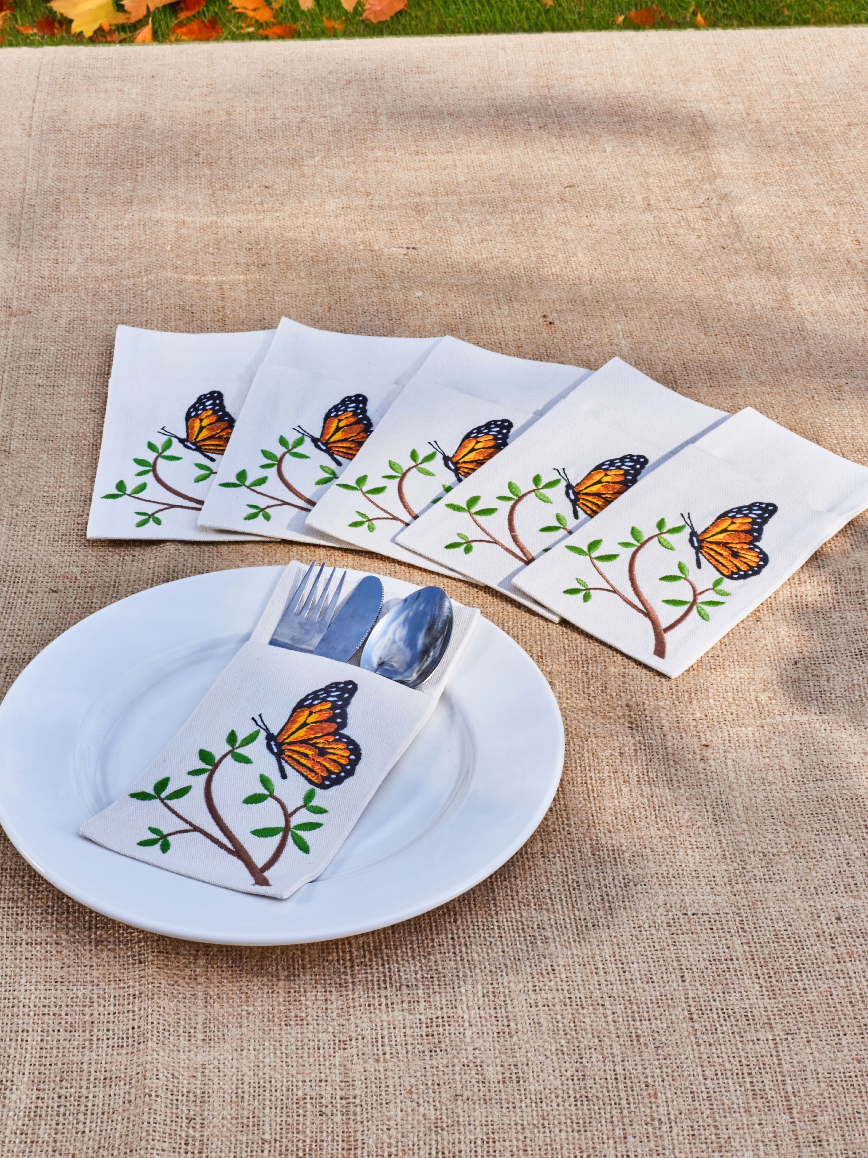 Amber Flight - Set of 6 Cutlery Pocket Napkins