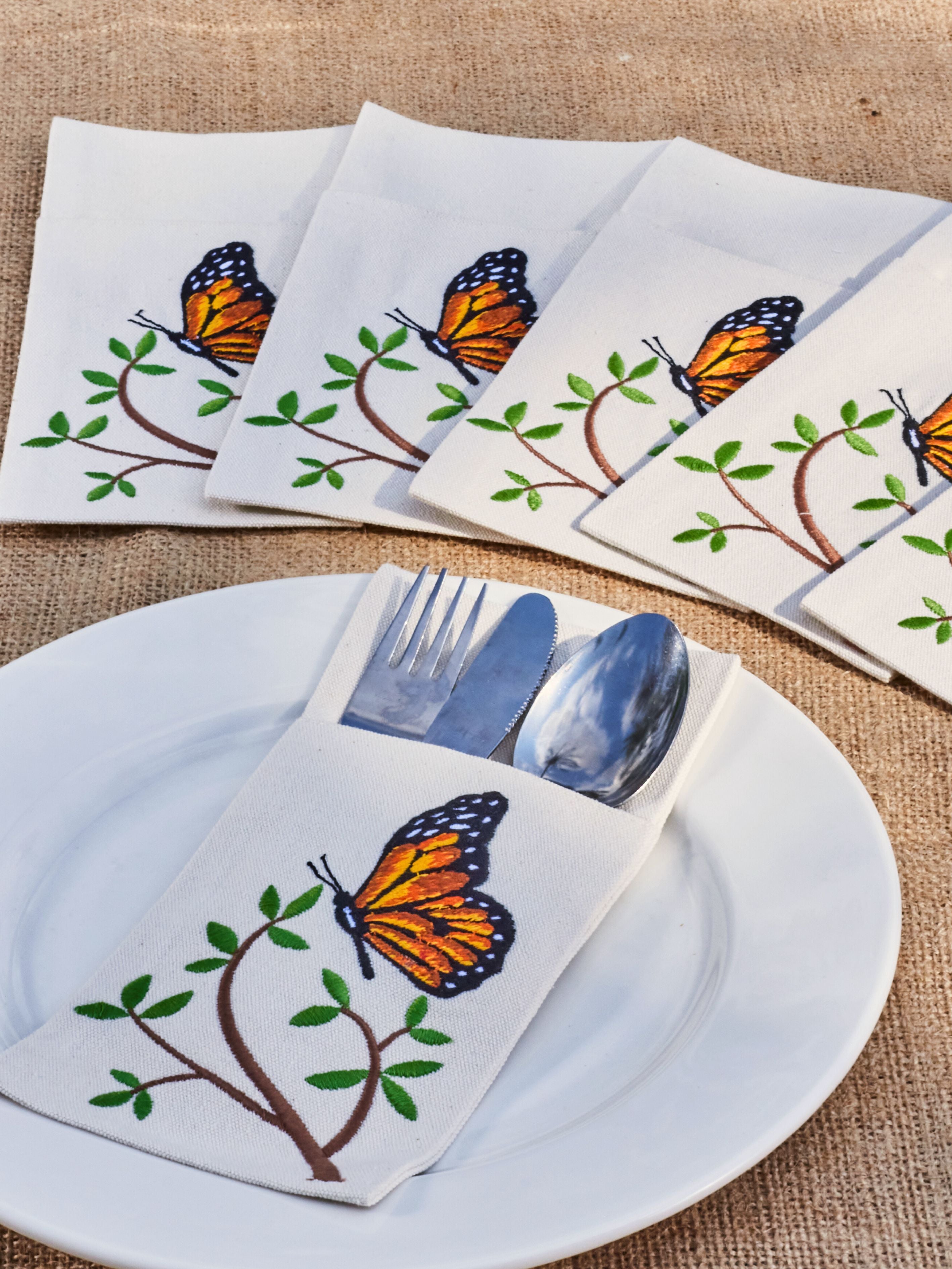 Amber Flight - Set of 6 Cutlery Pocket Napkins