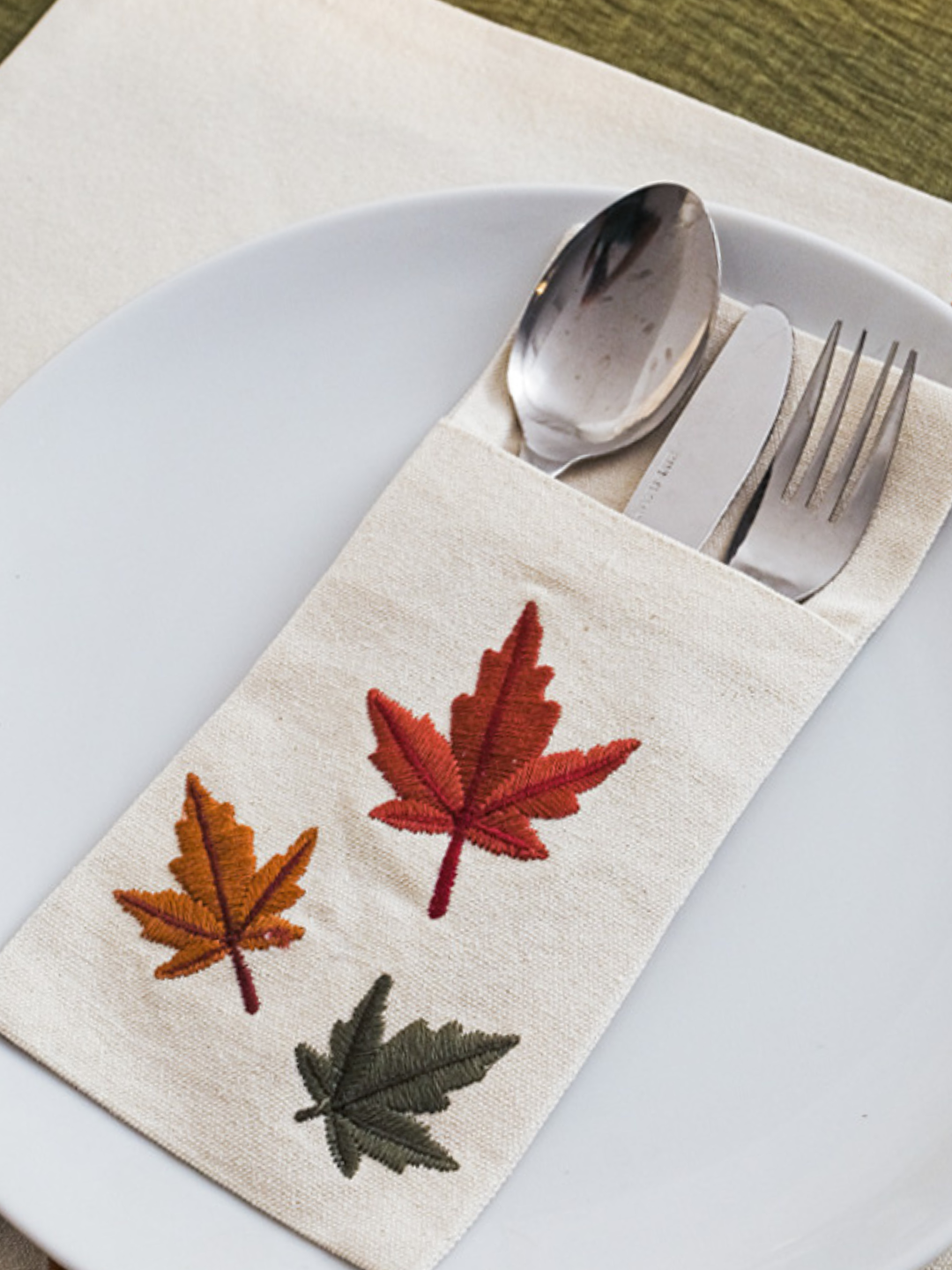 Autumn Maple - Set of 6 Pocket Cutlery Napkins