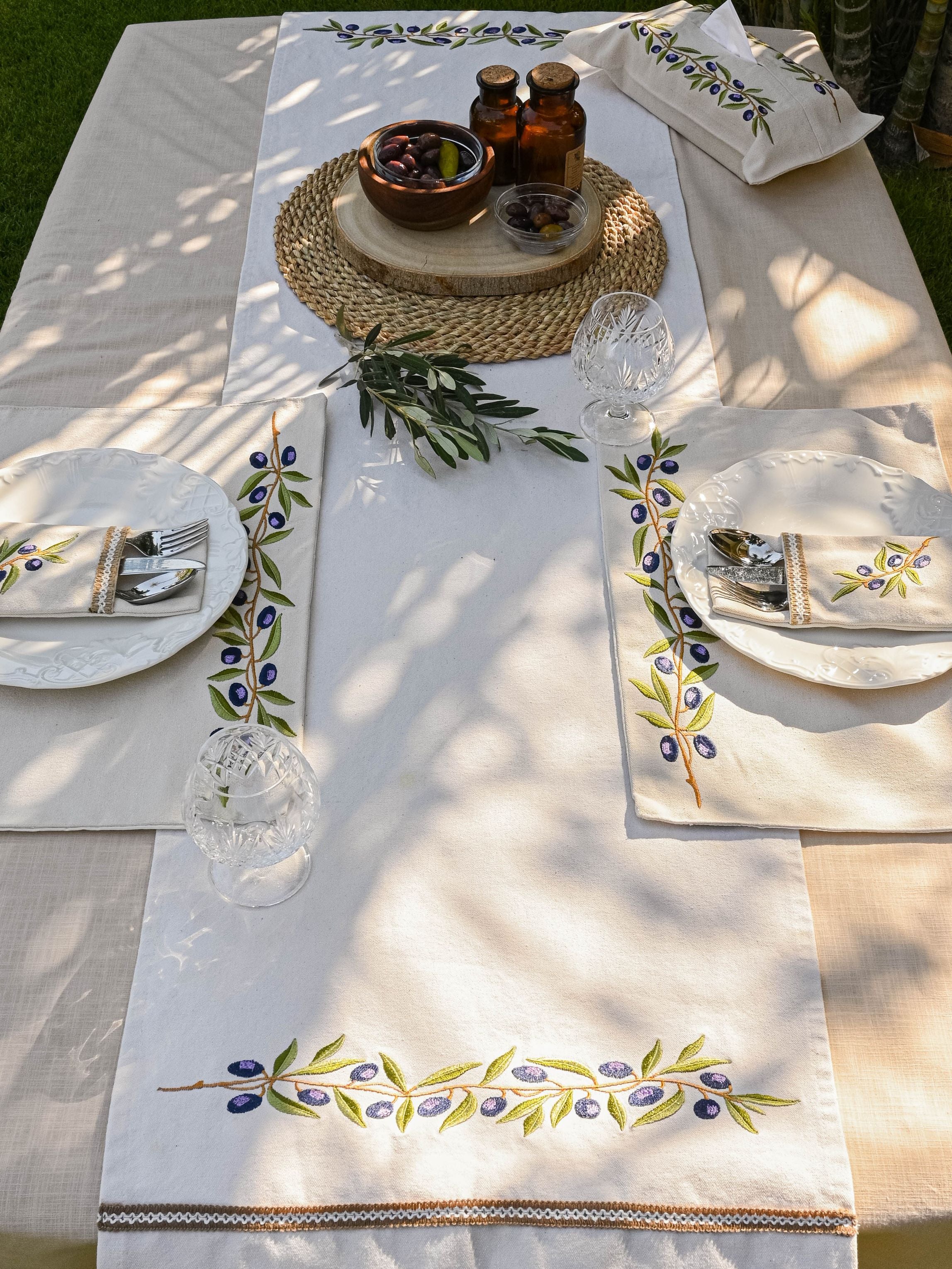 Olive Branch - Set of 6 Pocket Cutlery Napkins