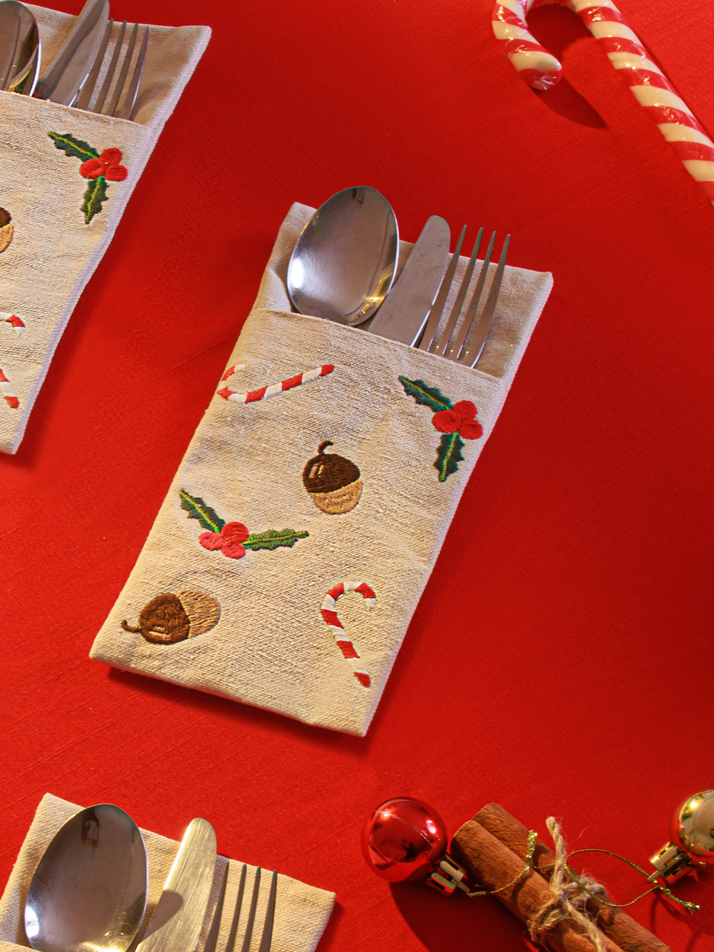 Tis The Season - Set of 6 Cutlery Pocket Napkins