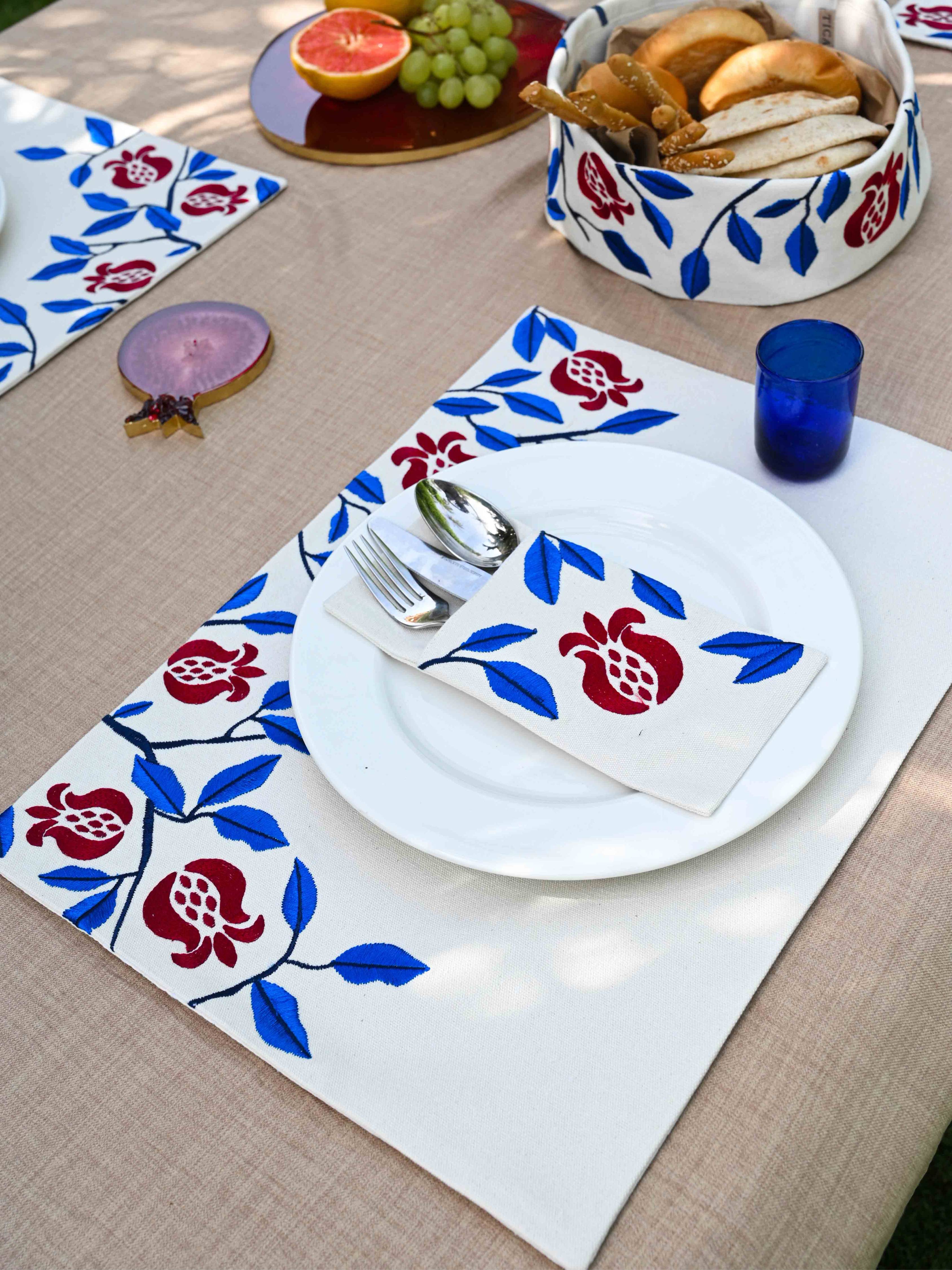 Pomegranate Harvest - Set of 6 Pocket Cutlery Napkins