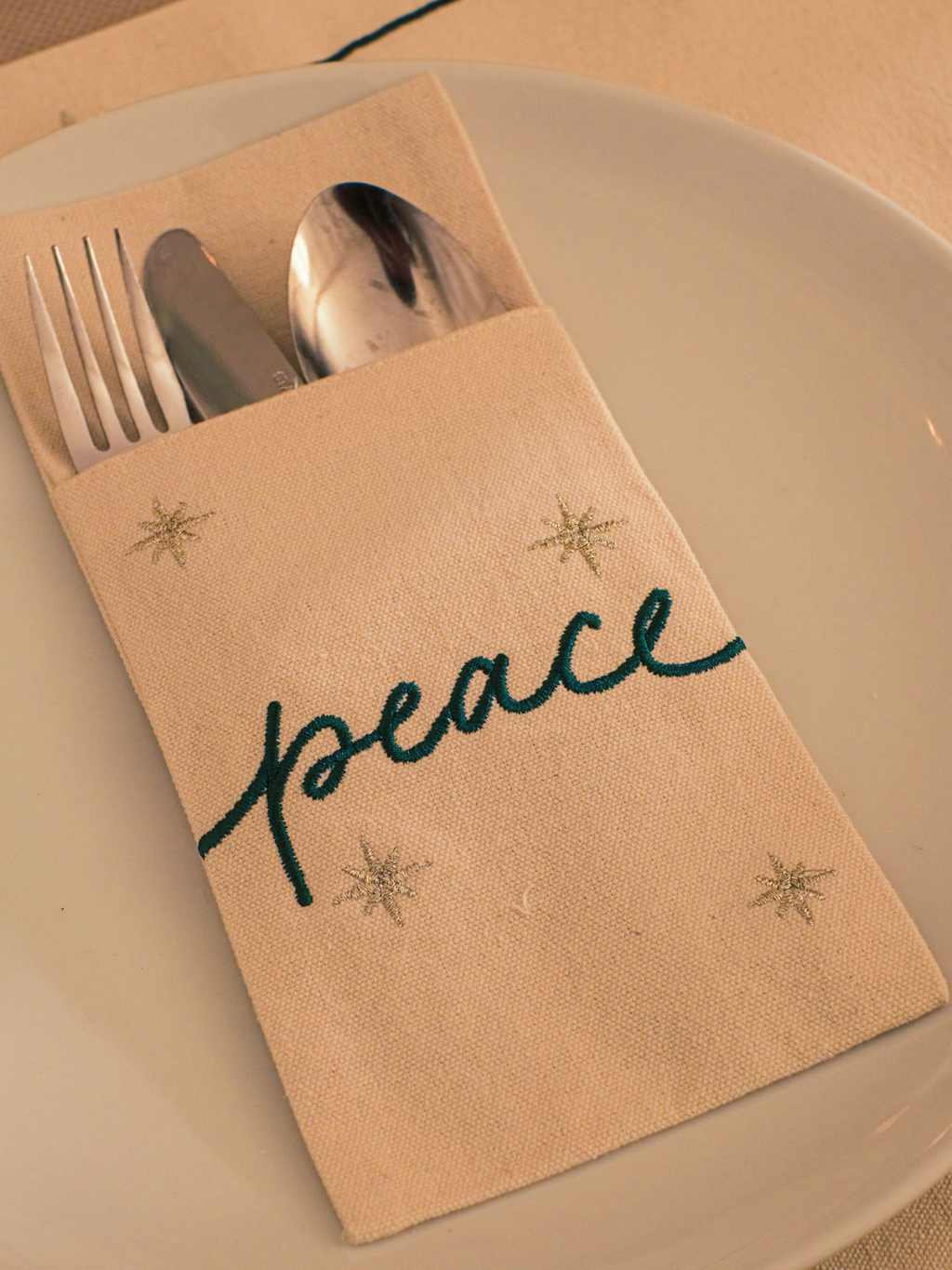 Peace, Hope & Joy - Set of 6 Cutlery Pocket Napkins