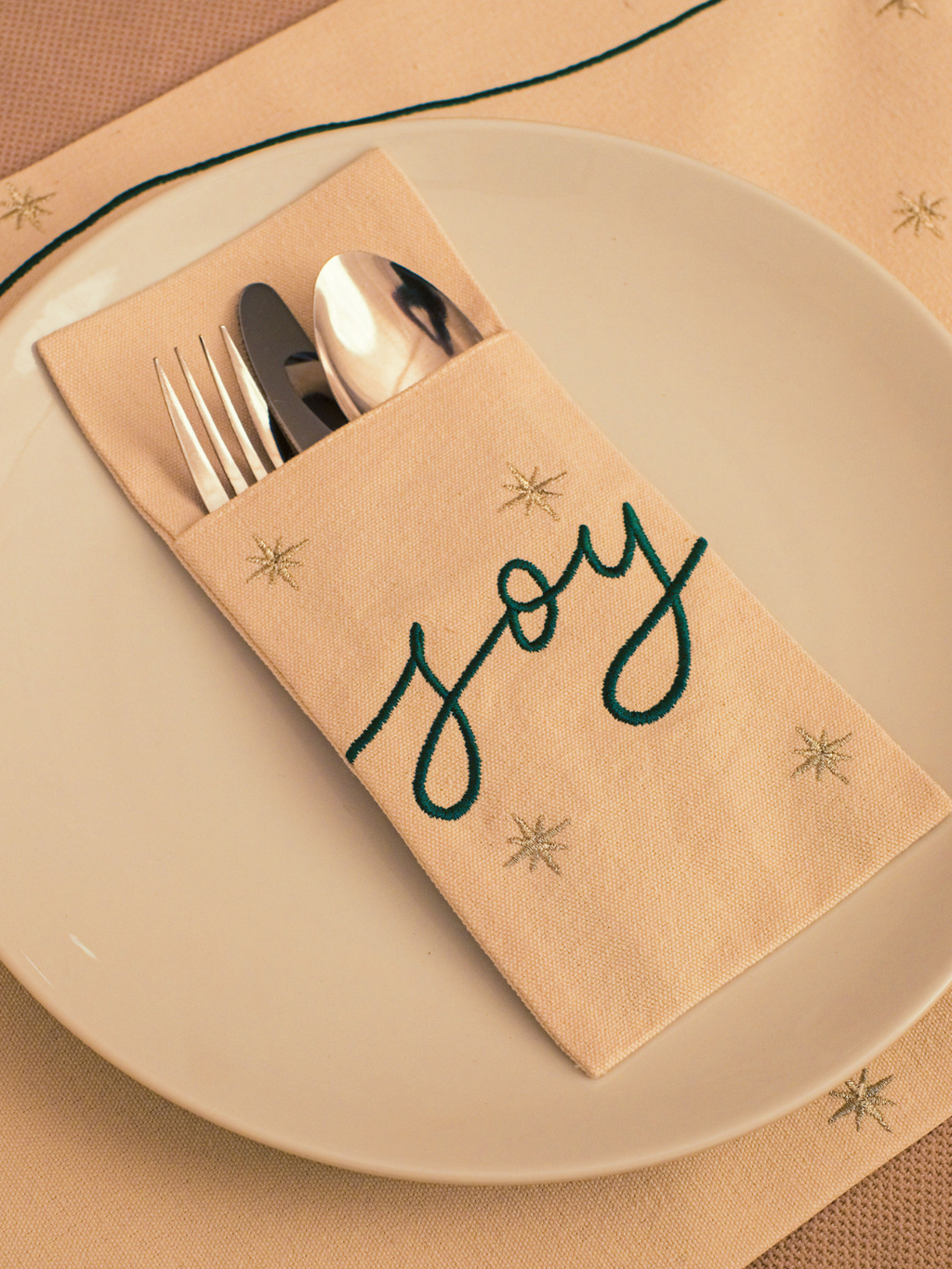 Peace, Hope & Joy - Set of 6 Cutlery Pocket Napkins