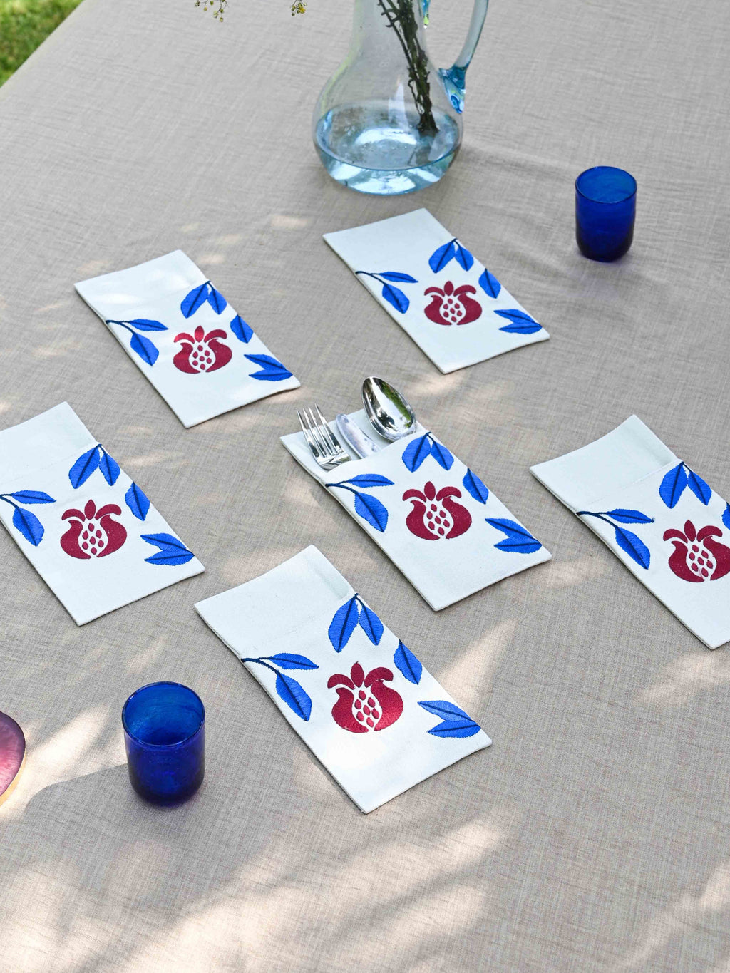 Pomegranate Harvest - Set of 6 Pocket Cutlery Napkins