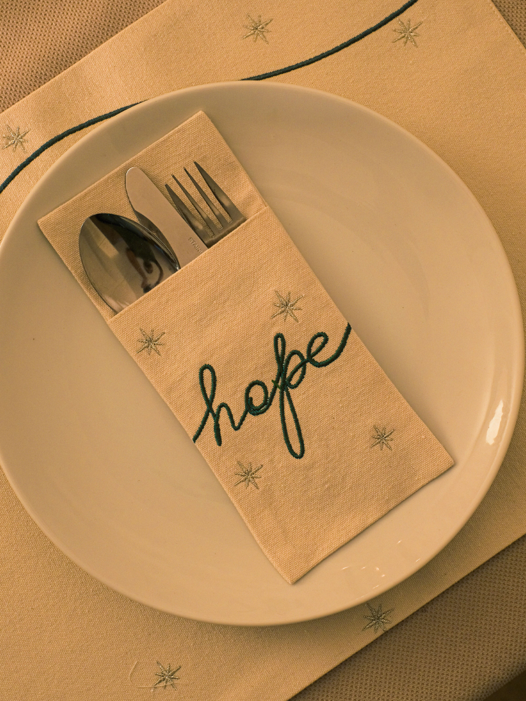 Peace, Hope & Joy - Set of 6 Cutlery Pocket Napkins