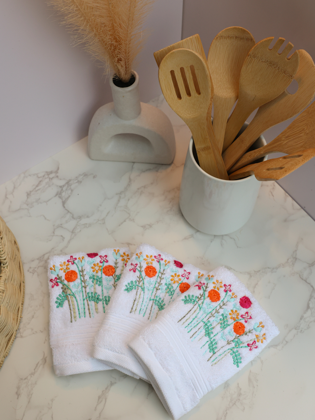 Vivid Bloom Set - Set of 3 Wash Towels